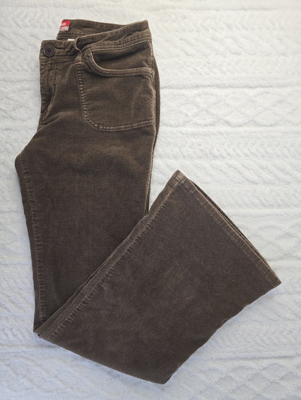 Unionbay Corduroy Pants Brown Low Rise Flare Cotton Stretch Retro Indie Y2K 11